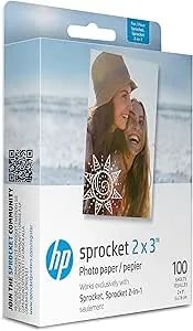 Hp Sprocket 2x3" Premium Zink Sticky Back Photo Paper (100 Sheets) Compatible With Hp Sprocket Photo Printers.