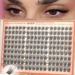 Natural Lash Clusters Wispy Cluster Eyelash Extensions 10-16mm Kim K Style Eyelash Clusters C Curl Individual Lashes Diy Lash Extensions At Home For Daily Clean Girl Makeup