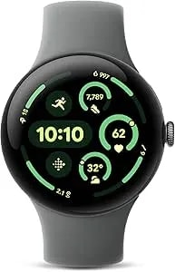 Google Pixel Watch 3 (45mm) 2024 Model - Android Smartwatch, Heart Rate Tracking, Fitbit Advanced Running, Fitness Insights, 24-Hour Battery - Matte Hazel Aluminum Case - Hazel Band - Wi-Fi