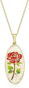 Ross-Simons Moonstone And Multicolored Enamel Rose Mosaic Pendant Necklace In 18kt Gold Over Sterling. 18 Inches