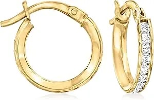 Ross-Simons 1.00 Ct. T.W. Cz Huggie Hoop Earrings In 14kt Yellow Gold