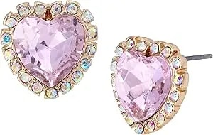 Betsey Johnson Stone Heart Stud Earrings
