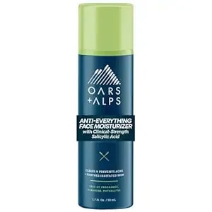 Oars + Alps Anti-Everything Facial Moisturizer With 1.0% Salicylic Acid Anti Acne Treatment, Fragrance Free Acne Fighting Face Moisturizer, Non-Greasy & Free Of Parabens + Phthalates, 1.7 Fl. Oz