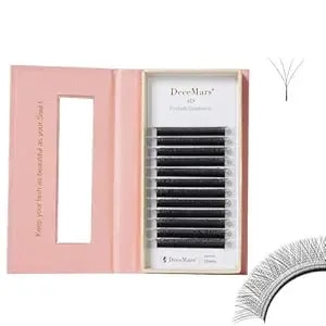 Decemars 4d W Shape Eyelash Extensions 0.07mm D Curl 15mm Premade Fans Handmade Eye Lashes Natural Soft Volume Easy Fanning False Lashes For Professional Salon Use Matte Black (4d-0.07-D-15mm)