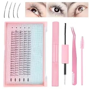 Diy Lash Extension Kit, 100pcs Diamond False Eyelashes With Glitter Rhinestones, Lash Kit With Lash Bond And Seal, Brush, Lash Tweezers(Purple)