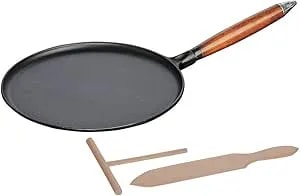 Staub Cast Iron 11-Inch Crepe Pan With Spreader & Spatula - Matte Black, Made In France