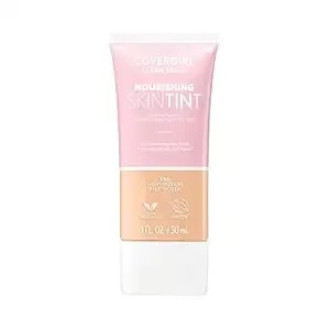 Covergirl Clean Fresh Nourishing Skin Tint, 550 Light/Medium, Liquid Foundation, Dewy Finish, Infused With Coconut & Aloe, Vegan Formula