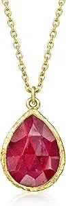 Ross-Simons 7.50 Carat Ruby Necklace In 18kt Gold Over Sterling. 18 Inches