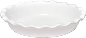 Emile Henry Made In France 9 Inch Pie Dish, White