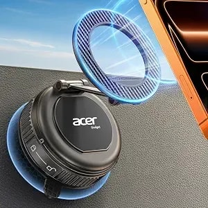 Acer Gadget Car Phone Mount, Vacuum Magnetic Phone Holders For Your Car - [Strongest 108+Lbs Suction & 5000gf Magnetic, Carbon Fiber] Adjustable Holder For Cell Phone, Fit For Iphone 17 Pro Max -Grey