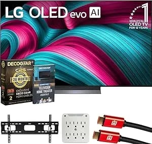 Lg oled65c5pua 65" c5 Oled Evo 4k Uhd Webos Tv 2025 Bundle With Cps Exclusive 26 Month Protection, 2x Hdmi Cable, Wall Mount, Surge Adapter & Deco Gear Complete Home Theater Beginner'S Guidebook