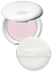 Missha Airy Pot Pressed Pink Powder Pact 5g/0.176 Oz I Make Up Finishing Setting Powder For A Natural Radiant Finish