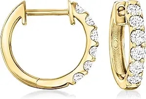 Ross-Simons 0.50 Ct. T.W. Lab-Grown Diamond Hoop Earrings In 18kt Gold Over Sterling