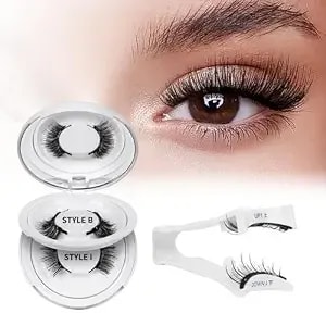 Quewel Reusable Magnetic Eyelashes 2 Pair Magnetic Eyelashes With Applicator No Glue Needed Eyelashes Natural Look Lash Clusters Kit Easy To Wear And Remove(B+i04)
