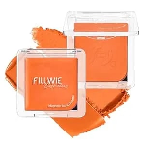 2-Pack Cream Powder Blush Duo – Orange For Fair To Medium Skin Tones, Same-Shade Sunny, Lasting, Buildable, Vibrant Natural-Looking Cheek Color Dewy Cream + Soft Matte Powder Finish (Orange)