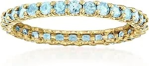 Ross-Simons 1.20 Ct. T.W. Swiss Blue Topaz Eternity Band In 14kt Yellow Gold