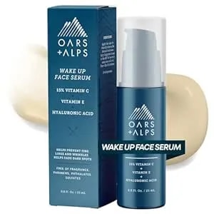 Oars + Alps Vitamin C Serum For Face, Anti Aging Face Serum With Vitamin C, Hyaluronic Acid, And Vitamin E, All Skin Types, Targets Wrinkle, Dark Spots, Lines, Uneven Tone, Tsa Friendly, 0.8 Fl Oz