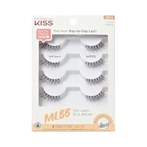 Kiss My Lash But Better, False Eyelashes, 'Still Touch', 7mm-15mm, Includes 4 Pairs Strip Lashes, Easy To Apply, Reusable Lash Clusters