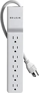 Belkin 6-Outlet Home And Office Power Strip Surge Protector, 4ft Cord