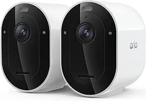 Arlo Pro Security Camera 2K HDR (6th Gen, 2025 Release) - Wireless Outdoor Camera, Rechargeable Removeable Battery, Event Captions, Emergency Response, 1-Month Trial Of Secure Plan, 2 Cam, White