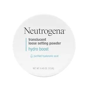 Neutrogena Hydro Boost Translucent Loose Setting Powder With Purified Hyaluronic Acid For Smooth Skin, Blurs Imperfections And Sets Makeup, Lightweight Face Powder, .44 Oz