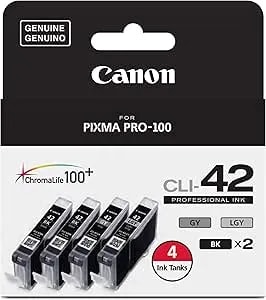 Canon Cli-42 Genuine Four Color Pack, Compatible With Pixma Pro-100 Printers