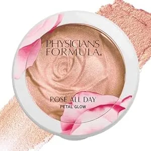 Physicians Formula Rosé All Day Highlighter Blush Face Powder, Shimmer Petal Glow, Pink Soft Petal, Dermatologist Tested, Clinicially Tested