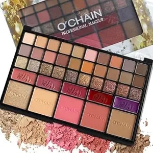 O'Chain 40 Colors Makeup Palette Set, Vegan & Cruelty-Free, With 30 Eye Shadows, 5 Lipsticks And 5 Face, All-In-One Beauty Kit For All Skin Tones