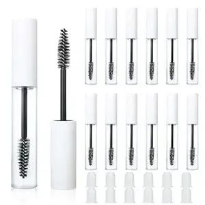 Cosidea 12pcs 10ml White Empty Mascara Bottles For Castor Oil Plastic Eyeliner Tubes Eyelash Growth Container