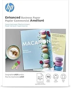 HP Enhanced Business Paper, Matte, 8.5x11 In, 40 Lb, 150 Sheets, Works With Laser Printers (Q6543A)