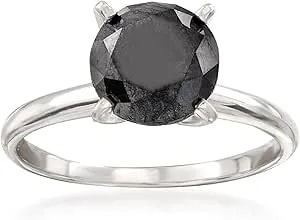 Ross-Simons 3.00 Carat Black Diamond Solitaire Ring In 14kt White Gold