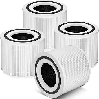 4 Pack 240 Replacement Filter Compatible With Puro Air 240 Air Purifier - 3-In-1 High-Efficiency Filter With Activated Carbon For Air Particles, Pet Dander, Odor And Smoke, For Home, White