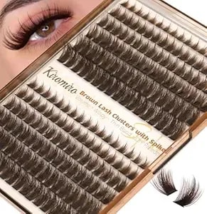 Kiromiro Brown Lash Clusters With Spikes Cluster Eyelash Extensions 10-20mm Diy Eyelash Clusters Wispy 204pcs Individual Lash Extensions Fluffy Cluster Lashes