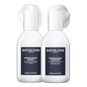 Sachajuan Intensive Repair Shampoo & Conditioner Set - Ocean Silk Technology & Uv Protection For Dry Damaged Hair - Nourishes, Strengthens & Restores - Vegan & Paraben-Free - Pack Of 2 (8.4 Oz)