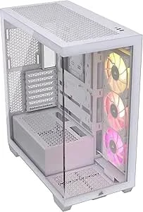 Corsair Icue Link 3500X RGB Mid-Tower ATX PC Case – Panoramic Tempered Glass – Reverse Connection Motherboard Compatible – 3X Corsair Icue Link RX120 RGB Fans Included – White