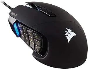 Corsair Scimitar RGB Elite Wired MOBA/MMO Gaming Mouse – 18,000 DPI – 17 Programmable Buttons – Icue Compatible – PC, Mac, PS5, PS4, Xbox – Black