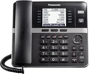 Panasonic Office Phone System, Corded Base Station With 4 Lines, Corded Phone, Expandable To 10 Compatible Panasonic Handsets Wirelessly - Kx-tgw420b (Black)