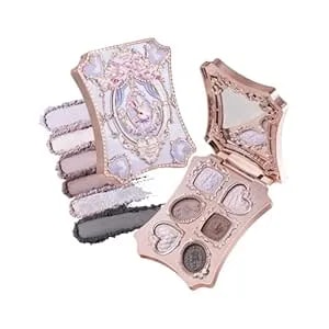 Flower Knows Bunny Garden 6-Color Makeup Palette,Lavender Purple Face Makeup With 4 Matte + 2 Shimmer + 1 Satin Shades,Blendable & Smooth,Cute Make Up Gift,0.23 Oz(02 Moon Serenade)