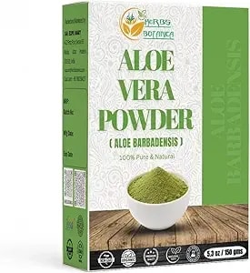 Herbs Botanica Aloe Vera Powder For Hair Growth, Skincare, Haircare, Moisturizing, And Soothing Aloe Barbadensis Vegan No Gmo 5.3oz /150g