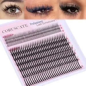 Coruscate Lash Clusters With Spikes Ultra Long 12-22mm Lash Spikes 7-9mm Bottom Lashes Supply Cluster Eyelash Extensions For Pros Multi-Eye Lash Styles Diy Eyelashes For Manga/Spiky/Mega Look