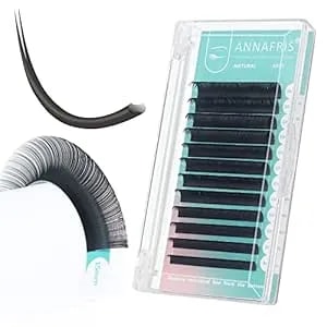 Ellipse Flat Eyelash Extension 0.20 C 8-15mm Natural Soft Matte Black Faux Mink Individual False Lashes Split Tips Light Lashes Extension Supplies (0.20c,8-15mm)