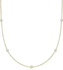 Ross-Simons 0.50 Ct. T.W. Lab-Grown Diamond Station Necklace In 18kt Gold Over Sterling