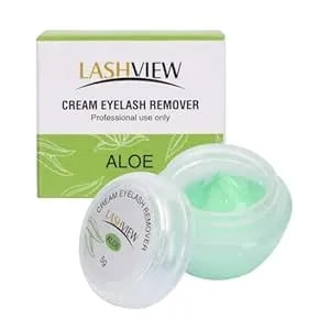 Lashview Eyelash Extension Remover Cream, Light Aloe Flavor Cream,Eyelash Adhesive Remover, Professional Eyelash Extensions Remover For Salon,5g