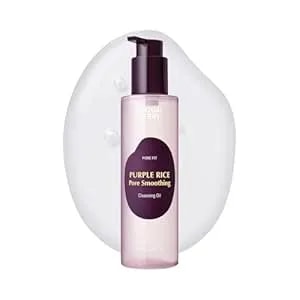 Eqqualberry Purple Rice Pore Smoothing Cleansing Oil – Deep Cleansing For Pores & Blackheads - Korean Oil Cleanser For Face & Makeup Remover - Hydrating & Soothing Formula, 6.76 Fl.Oz