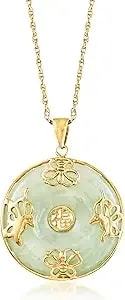 Ross-Simons Good Fortune Butterfly Pendant Necklace In 18kt Gold Over Sterling
