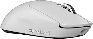 Logitech G PRO X Superlight 2 Wireless Gaming Mouse, 60g Pro-Grade With 5 Programmable Buttons, 44k DPI Sensor, 8kHz Report Rate, USB-C Charging For PC/Mac - White