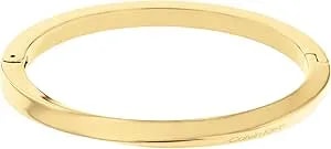 Calvin Klein Women'S Stainless Steel Hinge Bangle: Sculptural Elegance With Graceful Feminine Twist