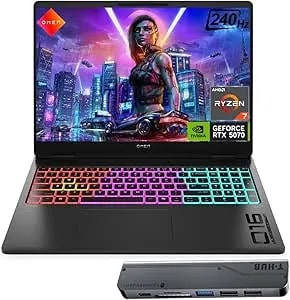 Hp Omen Max Rtx 5070 Gaming Laptop, 16" Wqxga 240hz, Amd Ryzen Ai 7 350, 32gb ddr5 Ram, 2tb Ssd, Rgb Backlit Kb, Low Blue Light, Bundle With Thunderobot 7 In-1 Usb-C Hub, Win 11 Home, Black