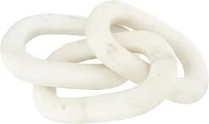 Bloomingville Decorative Marble Chain, Variegated White Tones