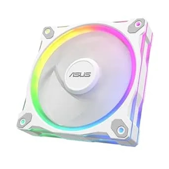 Asus Prime mr120 Argb Reverse Fan White Single Pack, 28mm Extra-Thick Frame, Quiet, High-Performance Cooling With Pwm Control, 20 Argb Leds With Dual-Sided Frame Lighting, Aura Sync Compatibility